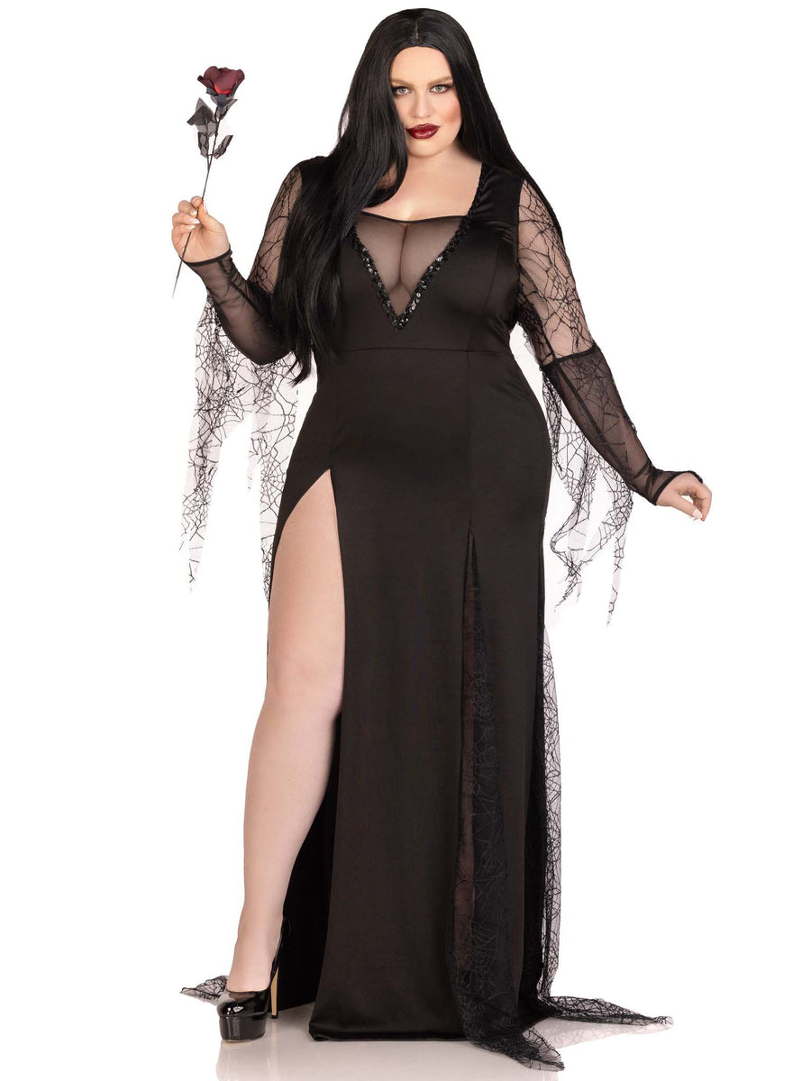 Leg Avenue Women's Plus-Size Disco Diva Costume, Black/Gold, 1X-2X