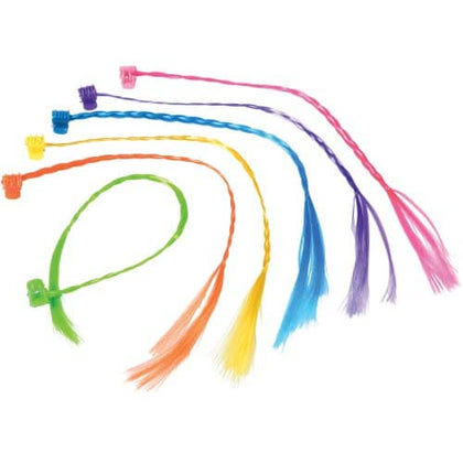 Assorted Color Braided Hair Pieces 12ct