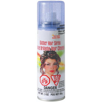 blue glitter hairspray