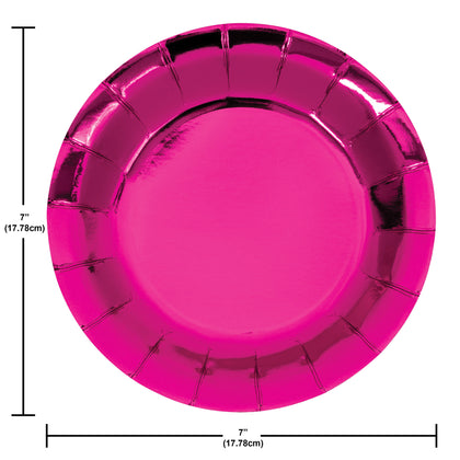 Party Time Pink Foil 7in Paper Plates 8ct