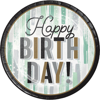 Minted Milestone Birthday 9in Paper Plate 8ct