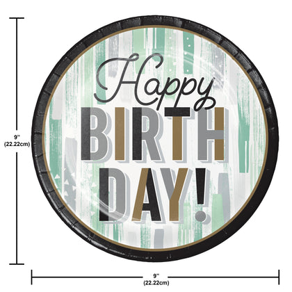 Minted Milestone Birthday 9in Paper Plate 8ct