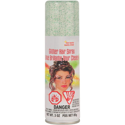 green glitter hairspray
