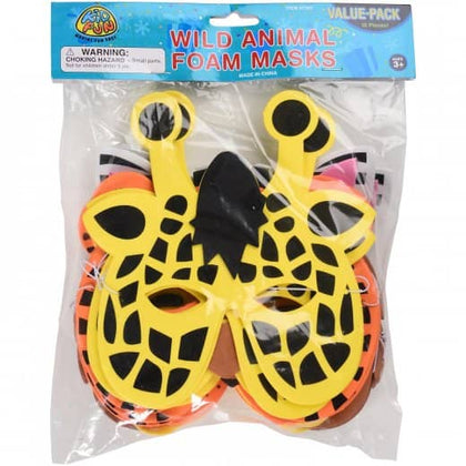 Wild Zoo Animal Foam Masks 12ct