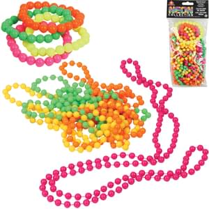 Neon Beads Bracelets and Necklaces