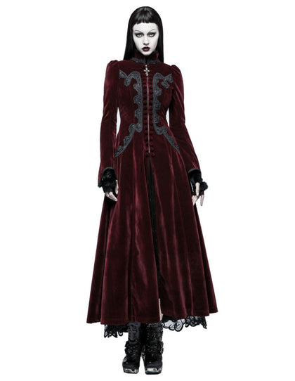 GOTHIC PALACE SWALLOW TAIL LONG DRESS | Burgundy