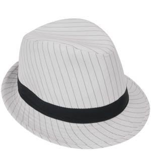 WHITE WITH BLACK STRIPES | GANGSTER FEDORA