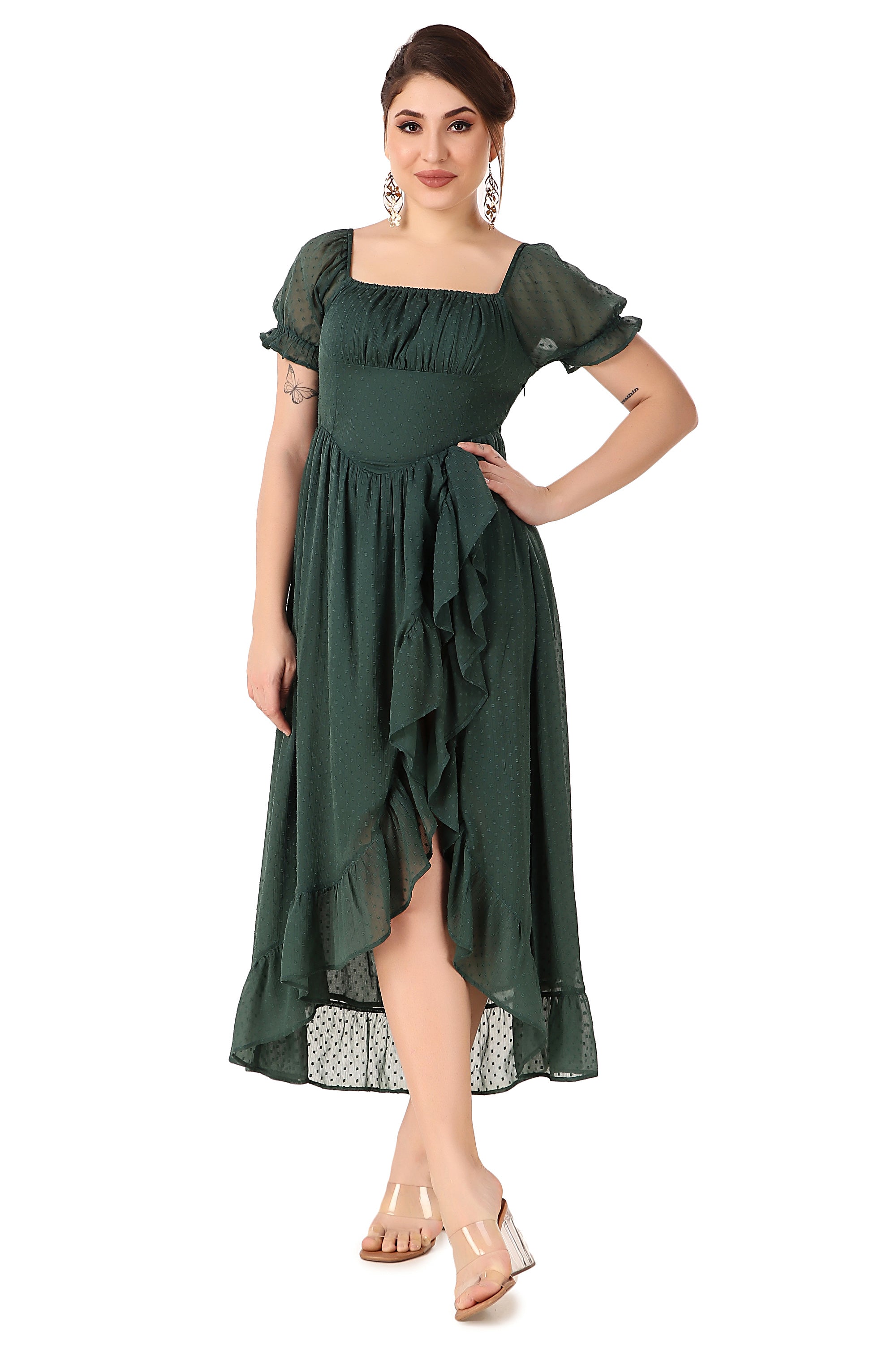 Marlowe Fairy Cottagecore Dress | Dark Green | Large Marlowe Fairy Cottagecore Dress | Dark Green | Large