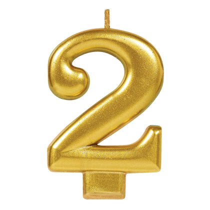Numeral Metallic Candle #2 | Gold