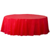 Classic Red Round Plastic Table Cover | Solids