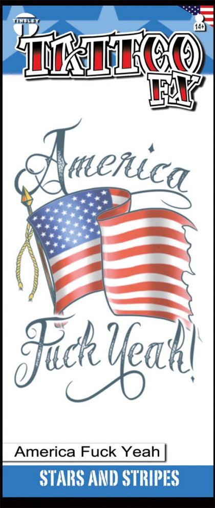 US Patriotic Tattoo - America F*ck Ya | Temporary Tattoos