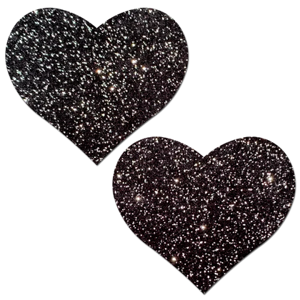 Black Heart Sparkle Pasties | Pastease