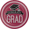 Burgundy 7in Paper Plate 18ct | Graduation