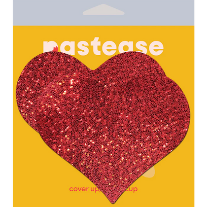 Heart Glitter Red Full Breast Covers Support Tape Pasties | Pastease