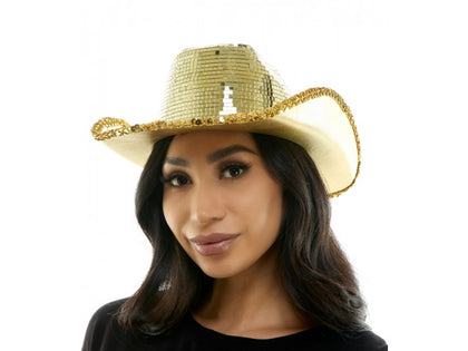 Gold Mirror Cowboy Hat