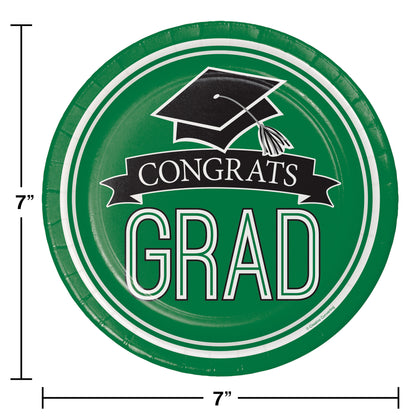 Green Paper 7in Plate 18ct | Graduation