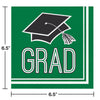 Green Plastic Lunch Napkin 36ct | Graduation