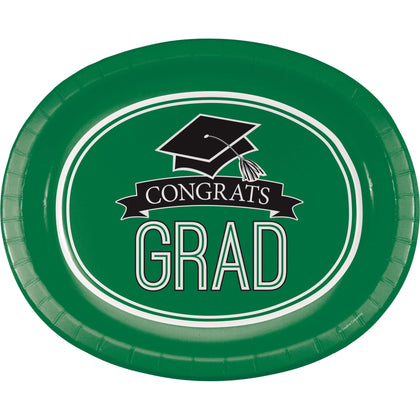 Green Paper Oval Plate 8ct | Graduation