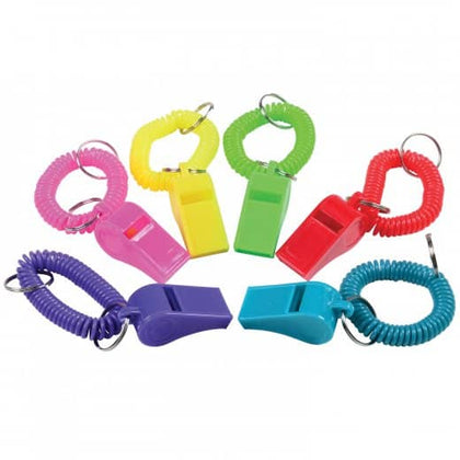 Coil Bracelet Whistle Key chains 12ct
