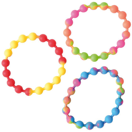 Rainbow Silicone Bead Bracelets 12ct