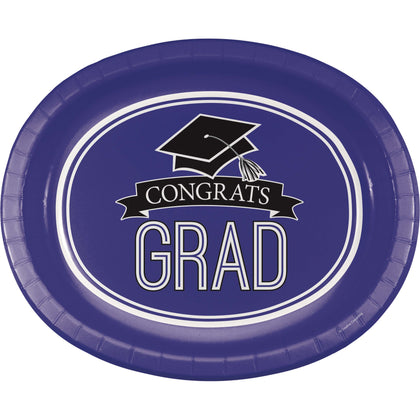 Purple Oval Paper Plates 8ct | Graduation