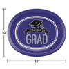 Purple Oval Paper Plates 8ct | Graduation