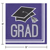 Purple Beverage Napkins 36ct | Graduation