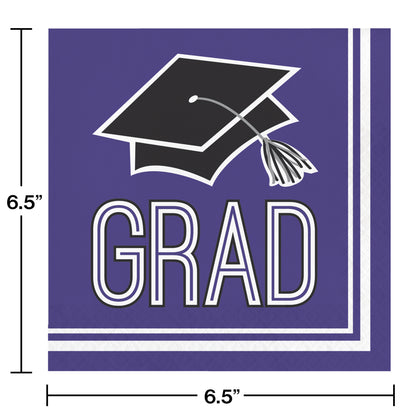 Purple Lunch Napkins 36ct | Graduation