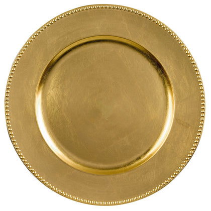 Round Metallic Gold Plastic Charger