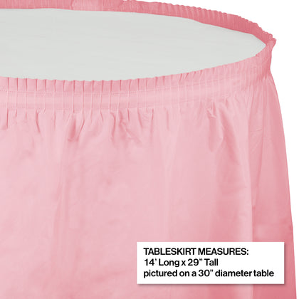 Classic Pink Plastic Table Skirt | Solids