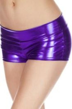 Metallic Booty Shorts - Purple | One Size