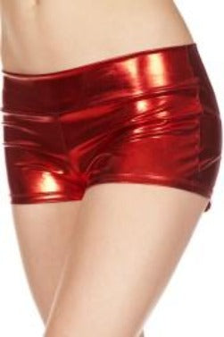 Metallic Booty Shorts - Red | One Size