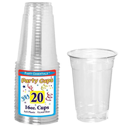 16oz. Soft Plastic Cups  - Clear 20ct.