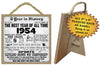 1954 A Year in History Wooden Plaque