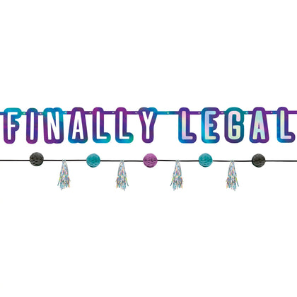 21st Birthday Finally Legal  Banner Kit | Milestone Birthday