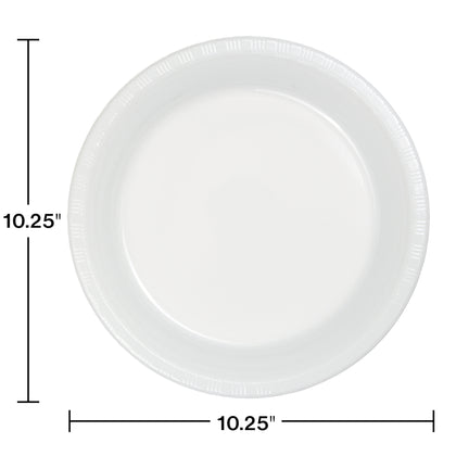 White 10in Plastic Plates 20ct | Solids