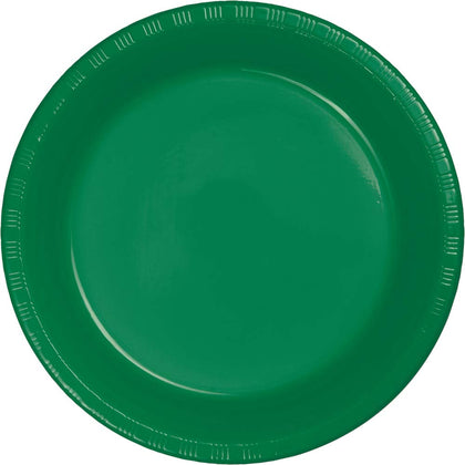 Emerald Green Plastic 7in Cake Plates 20ct | Solids