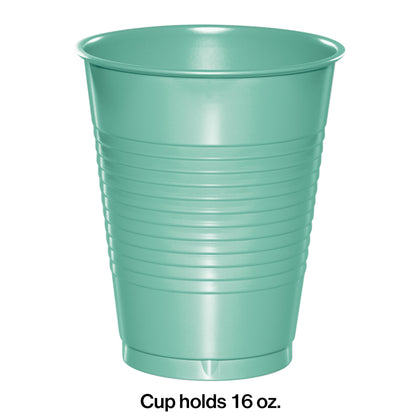 Fresh Mint 16oz Plastic Cups 20ct | Solids