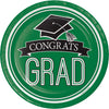 Green Congrats Grad 9in Paper Plates 18ct | Graduation