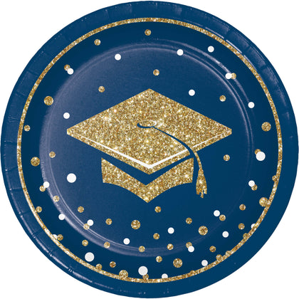 Glittering Grad 7in Plates 8ct | Graduation
