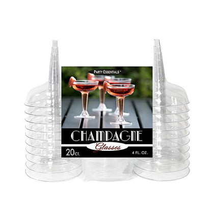 2pc. Champagne Glasses - Clear 20ct. CHAMP4-20/20