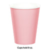 Classic Pink 9oz Paper Cups 24ct | Solids