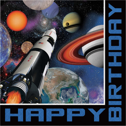 Space Ship Birthday Luncheon Napkins | Kid's Birthday