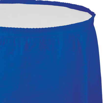 Cobalt Blue Plastic Table Skirt | Solids