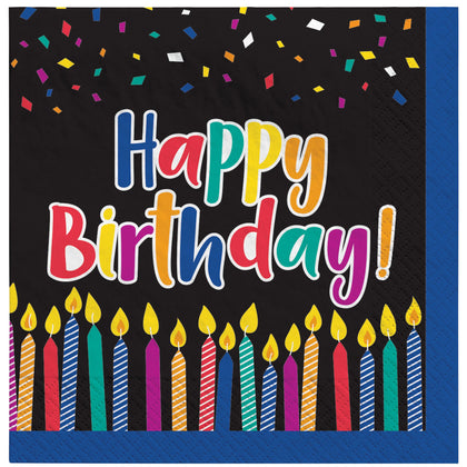 Birthday Candles Luncheon Napkins - 16ct
