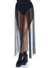 Black Multi Slit Long Sheer Skirt