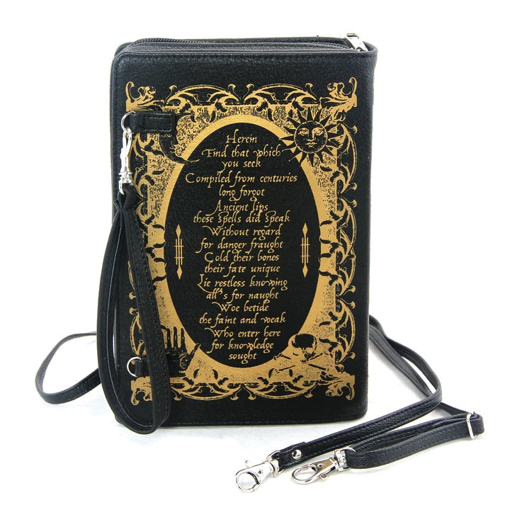 Glow in The Dark Book of Spells Crossbody Bag in Vinyl Material