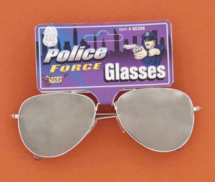 Mirror tinted glasses with silver frames