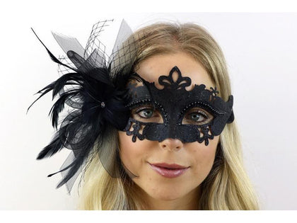 Feather and Ribbon Fancy Eye Mask