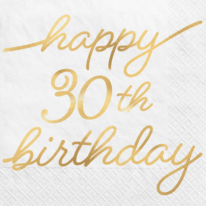 Golden Age 30th Birthday Beverage Napkin 16 Ct.  | Milestone Birthday